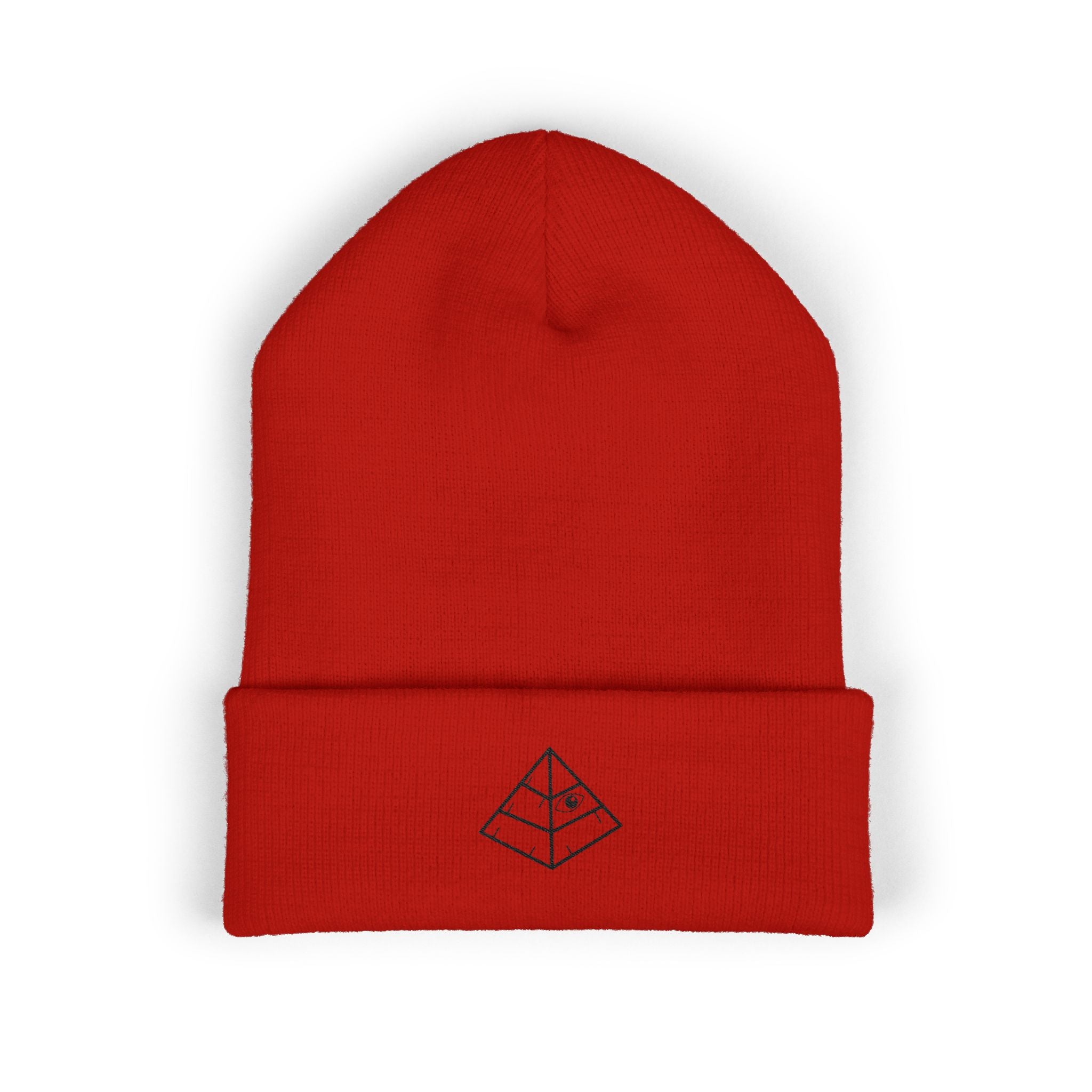 Minimal Pyramid Embroidered Beanie - System Exposed Collection